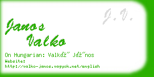 janos valko business card